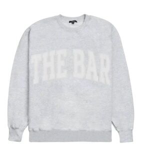 The Bar Varsity Crewneck in grey and white